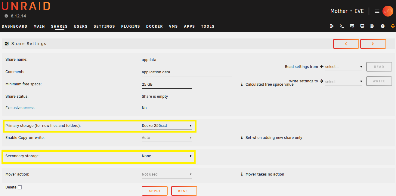 Appdata Configuration