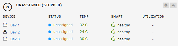 Unassigned Drives Widget